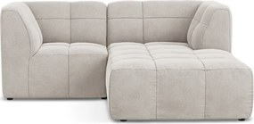 Beżowy aksamitny narożnik (prawostronny/z szezlongiem) Aloha – Makamii