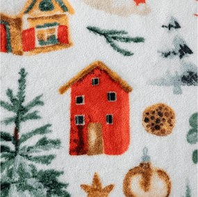 Mikropluszowy koc FESTIVE MAGIC, biały Rozmiar: 200 x 220 cm