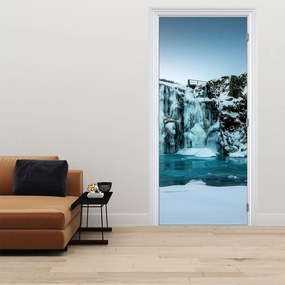 Fototapeta na drzwi - Zamarznięte wodospady (95x205cm)