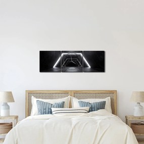 Obraz - Futurystyczny tunel (z zegarem) (90x30 cm)