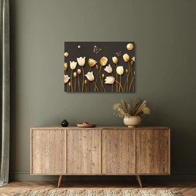 Obraz na szkle - Tulipany - abstrakcja (70x50 cm)