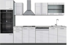 Aneks kuchenny biały wysoki połysk/antracyt 300x60x81.6 r-line