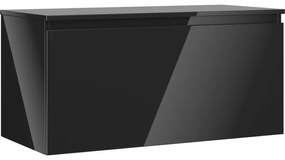 Mexen Orio szafka łazienkowa podumywalkowa 100 cm z blatem, 1 szuflada, czarna połysk - 91A10-10047-1-BFC70