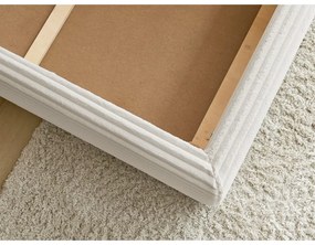 Białe tapicerowane łóżko dwuosobowe ze schowkiem i stelażem 180x200 cm Jade – Bobochic Paris