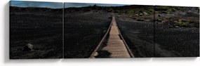 Obraz drewnianej ścieżki o zmierzchu (170x50 cm)