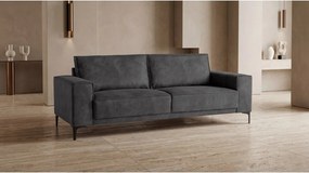 Antracytowa sofa z imitacji skóry 224 cm Copenhagen – Scandic
