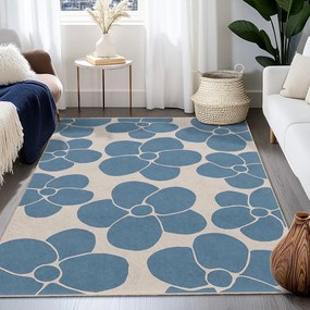 Niebieski dywan odpowiedni do prania 160x230 cm Blue Meadow – Mila Home