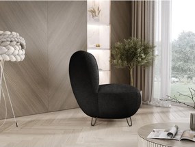 Fotel LUIS skandynawski wolnostojący na metalowych nogach w tkaninie NOW OR NEVER 83