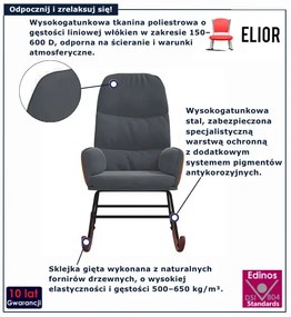 Ciemnoszary tapicerowany fotel bujany S5-K50