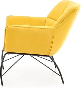 Pikowany fotel do salonu z tkaniny aksamitnej Belton