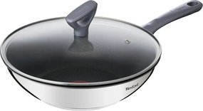 Patelnia wok ze stali nierdzewnej z pokrywką/z powłoką nieprzywierającą ø 28 cm Daily Cook G7309955 – Tefal
