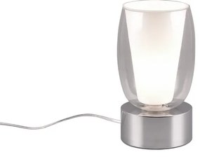 Lampa stołowa w kolorze srebra ze szklanym kloszem (wysokość 24 cm) Barret – Trio Select