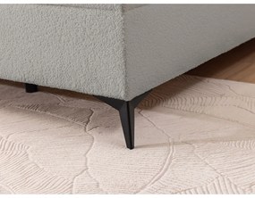 Jasnoszare łóżko kontynentalne ze schowkiem 160x200 cm Ornes – Ropez