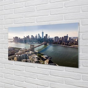Panel szklany do Kuchni Architektura Miasta: Most i Wieżowce