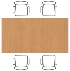 Stół jadalniany TRIVIA, 160x80 cm, ciemnoszara podstawa, buk