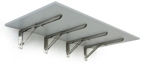 Stół składany na ścianie, 1200 x 600 mm, nośność 60 kg, szary