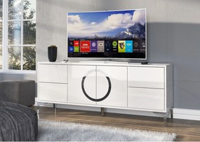 Biała nowoczesna komoda RTV Dancan EVA / połysk