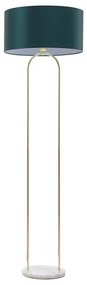 Lampa podłogowa ze stali i marmuru - śr. 45 x wys. 150 cm - Błękit morski - NOUR