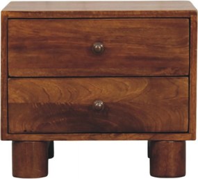 Artisan Furniture Tula Szafka nocna z 2 szufladami z drewna kasztanowego