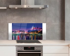 Panel Szklany Nocna Panorama Krakowa nad Wisłą