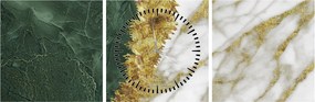 Obraz - Zielony marmur N⁰1 (z zegarem) (90x30 cm)