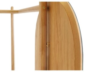Wieszak do przedpokoju z drewna dębowego z lustrem Woodman Tripod