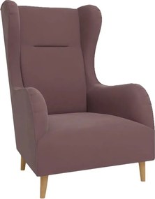 Różowy aksamitny fotel typu uszak Carole – Ropez