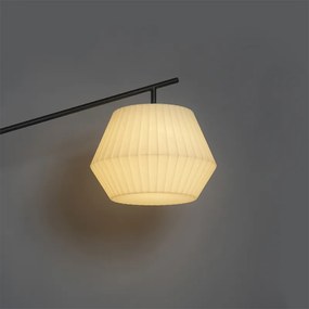 Designerska lampa podłogowa zewnętrzna czarna z białym kloszem IP44 - Robbert