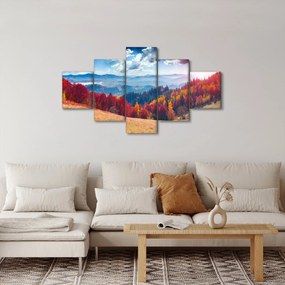 Obraz kolorowego jesiennego krajobrazu (125x70 cm)