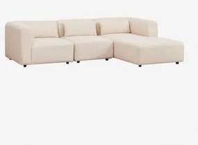 Sofa Modułowy Z Prawym Szezlongiem, 3-częściowy Fogler Tkanina Baranek Boucle Kremowy Beż - Sklum