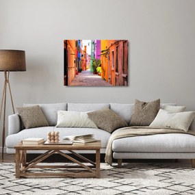 Obraz na szkle kolorowej włoskiej ulicy (70x50 cm)