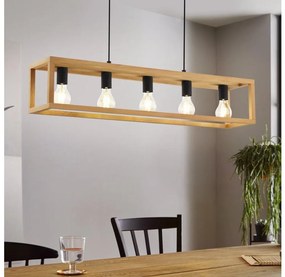 Eglo 32143 - Żyrandol na przewodzie BLACKCROWN 5xE27/40W/230V brązowy