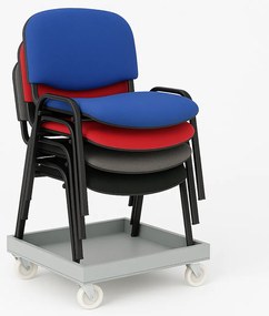 Wózek do transportu krzeseł konferencyjnych, szary