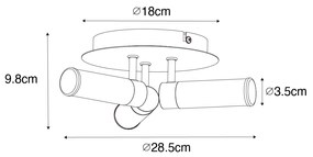 Zewnetrzna Nowoczesna lampa sufitowa łazienkowa czarna 3-punktowa IP44 - Wanna Nowoczesny Oswietlenie zewnetrzne