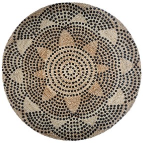Dywan z juty okrągły, Ø 120 cm, geometryczny wzór