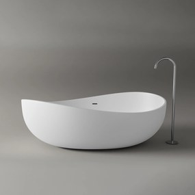 Wanna wolnostojąca WAVE STONE z odlewu mineralnegoBiała - 180 x 110 x 62 cm