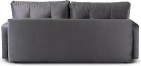 Sofa z Funkcją Spania SEUL Rozkładana Dwuosobowa Welurowa Szara Glamour
