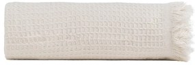 Kremowa narzuta z bawełny z recyklingu 260x280 cm Honeycomb – Ixia