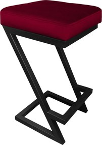Hoker ZETA krzesło barowe tkanina Welur podstawa metalowa LOFT : Kolor Stelaża - Czarny , Kolor tkaniny - VELVET - MG31