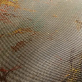 Obraz - Teksturowana abstrakcja (z zegarem) (90x30 cm)