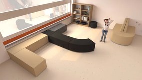 Szkolna pufa poczekalniana Tobo Light łuk