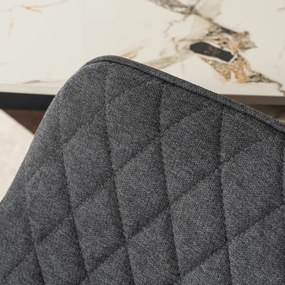 Krzesło Tapicerowane do Jadalni BRESSO 2 Czarne Nowoczesne Loft