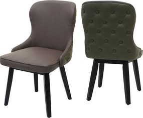 Krzesło do jadalni MCW-M60 (zestaw 2 sztuk),  ciemnozielono-szary