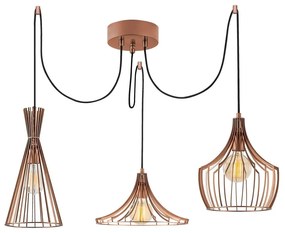 Lampa wisząca w kolorze miedzi z metalowym kloszem Mezopotamya – Opviq lights