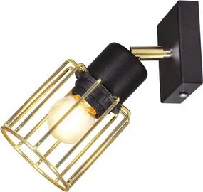 Czarno-złoty loftowy kinkiet druciany - S578 P1-F03