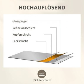 HOMCOM Lustro ścienne, dekoracyjne lustro z metalową ramą, czarne paski, szkło wielowarstwowe, 90B x 2T x 60H cm | Aosom PL