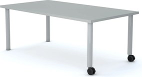 Stolik szkolny na kółkach Move prostokątny 140x75 cm, rozmiar 4-6, blat szary / nogi szare