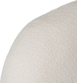 Łóżko Tapicerowane 160x200 cm ROSSO ze Stelażem i Pojemnikiem Dwuosobowe Boucle Kremowe