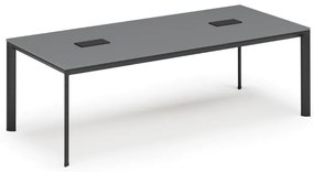 Stół konferencyjny PRIMO INVITATION, 240x120 cm, grafit + 2x port blatowy TYP VI, czarny