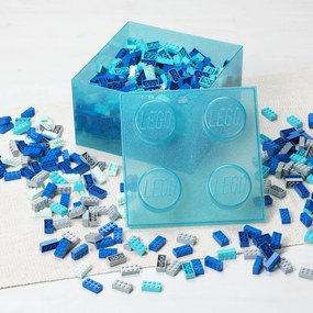 Jasnoniebieski plastikowy pojemnik dziecięcy 25x25x18 cm – LEGO®